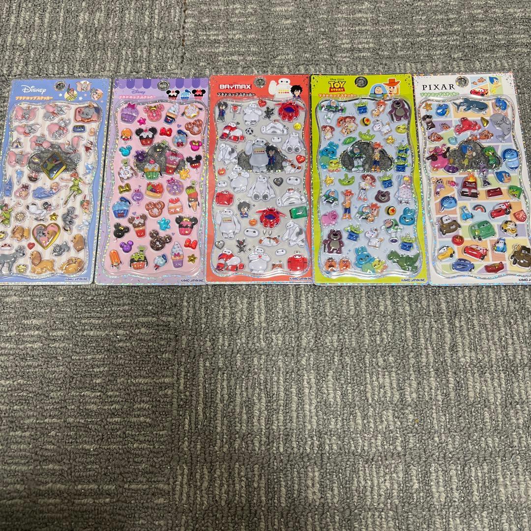 ディズニープチドロップシール5枚セット⭐︎カーズ⭐︎トイストーリー⭐︎ベイマックス⭐︎