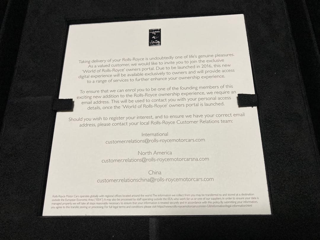 ロールスロイス 新車購入特典 純正 キーボックス & ミニカー