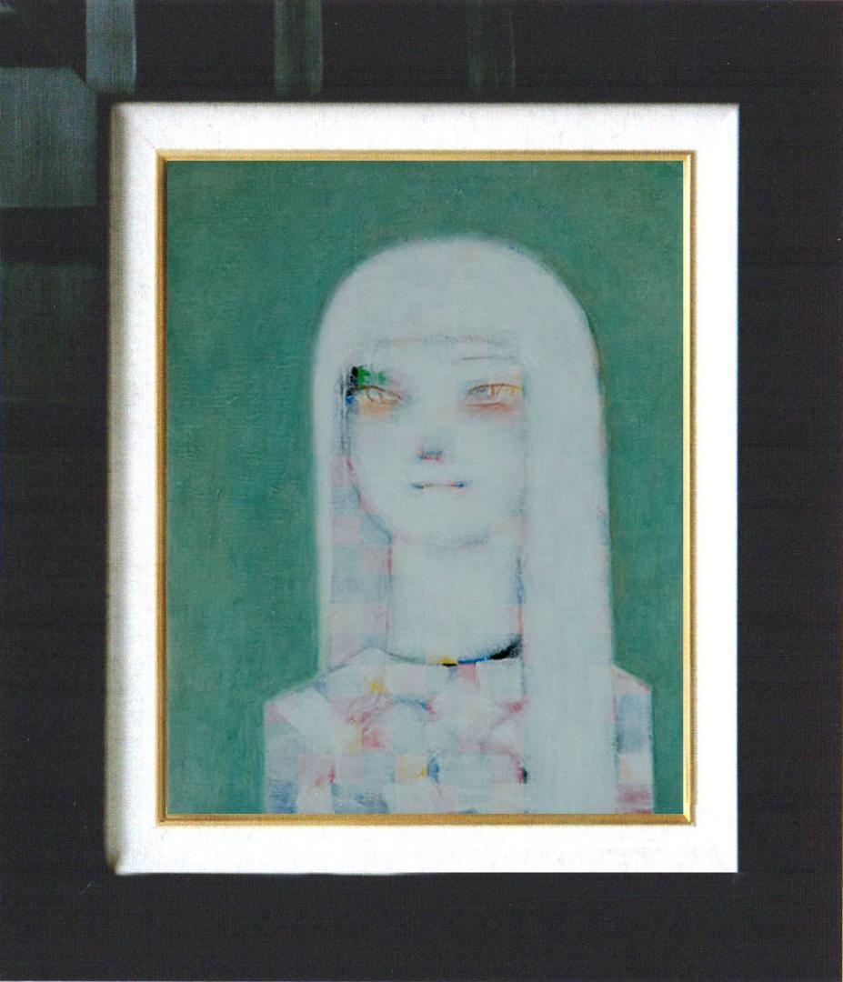 油絵 菅家令子 絵 絵画 インテリア 額付(黒) F4-071212 人物 女性