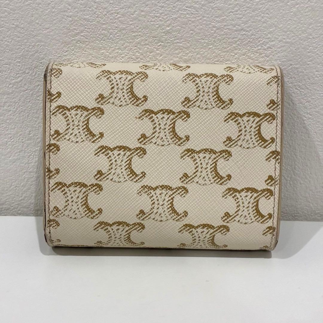 CELINE セリーヌ トリオンフ コンパクト ウォレット アイボリー