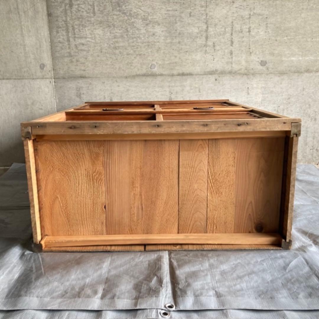 古い水屋箪笥 キャビネット 棚 台 引き戸 引き出し 木製 和風 家具 レトロ