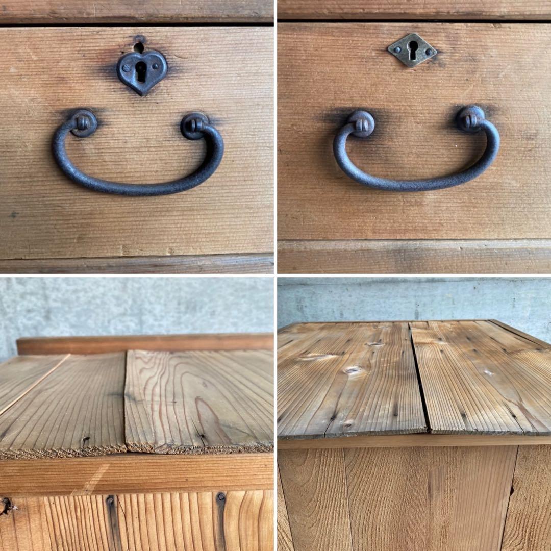 古い水屋箪笥 キャビネット 棚 台 引き戸 引き出し 木製 和風 家具 レトロ