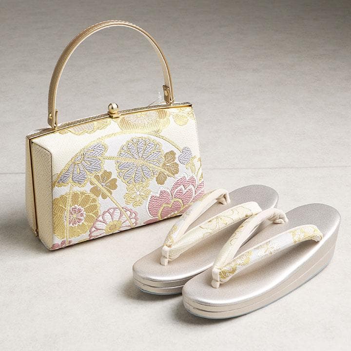 【新品】草履バッグセット　現代調 古典図柄　23.5cm 02868N