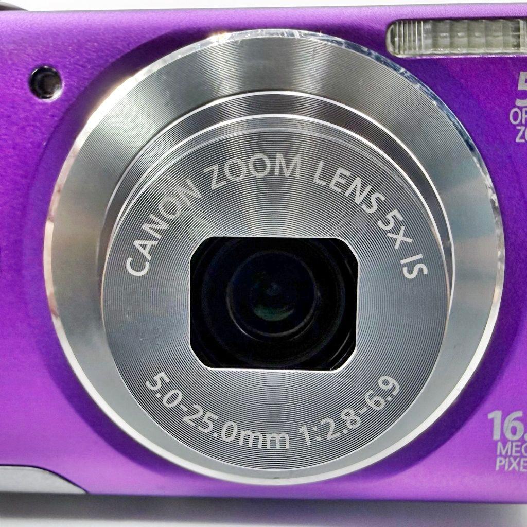 キヤノン PowerShot A3500 IS パープル コンデジ カメラ 中古