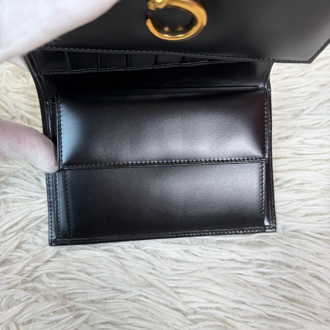 新品未使用品/付属品有✨Cartier 三つ折り 財布 パンテール　金具 黒