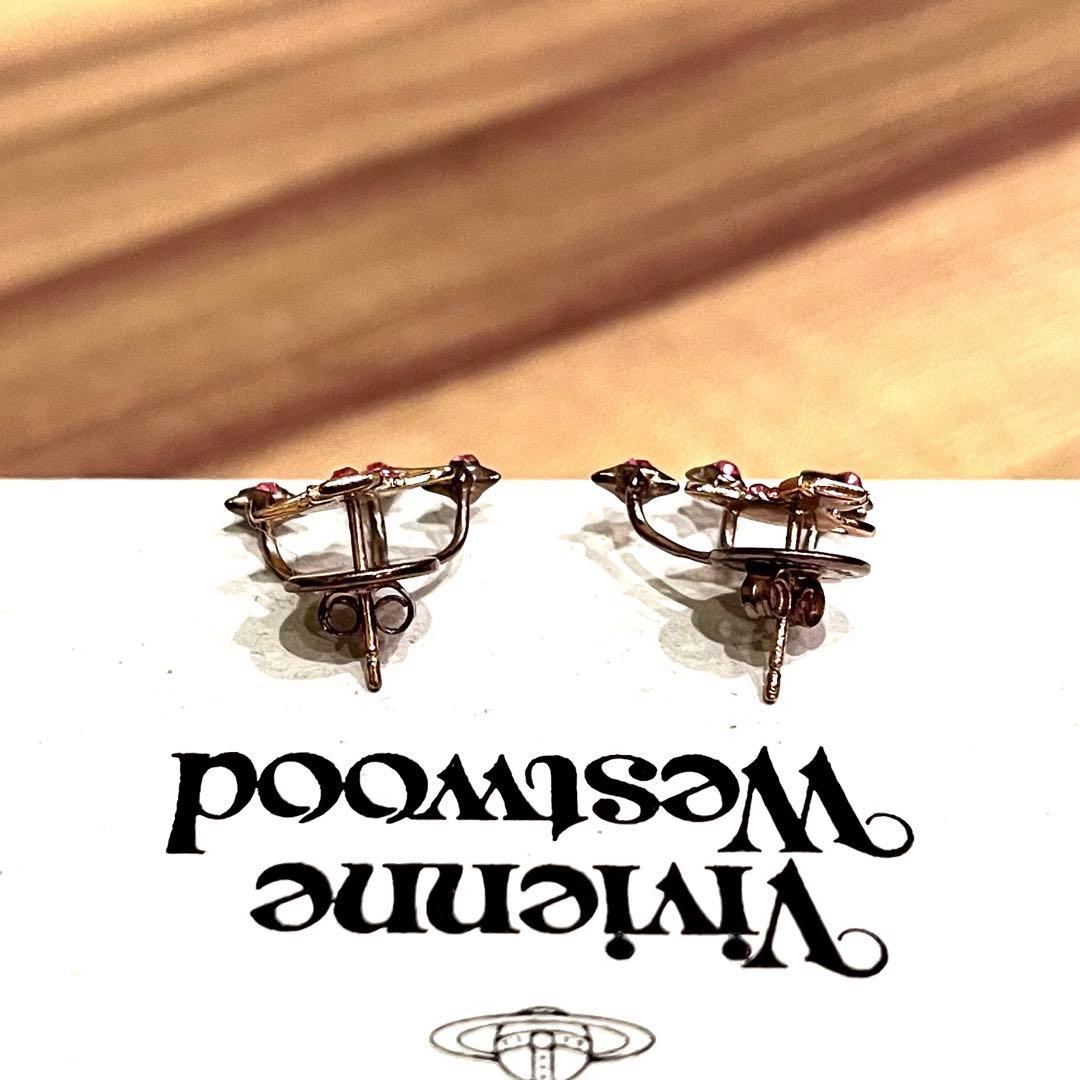 ✨希少✨ヴィヴィアンウエストウッド ピアス オーブ ピンクストーン 3D ORB