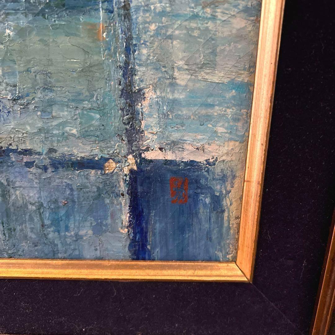 k002r114 額装油彩画 栗家功「人形の窓」50号F型 大型 額縁 ピノキオ