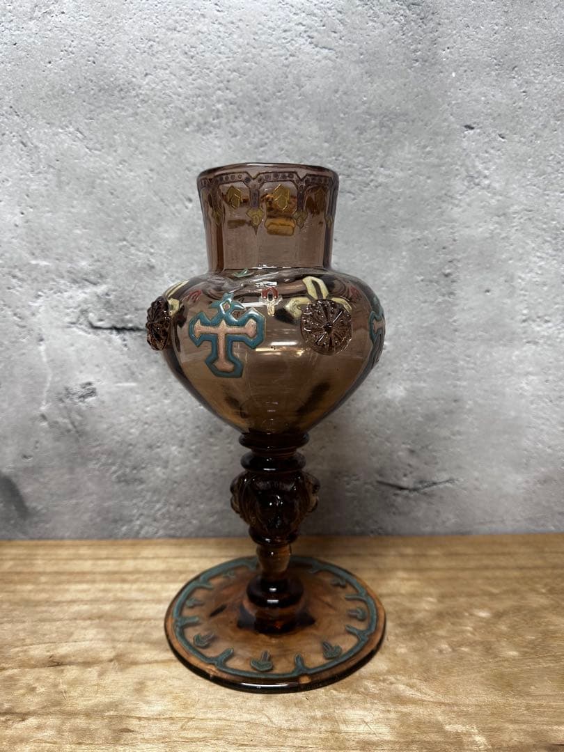 エミール・ガレ 初期作品 クロスモチーフ ガラス工芸品 アンティーク　美術　西洋