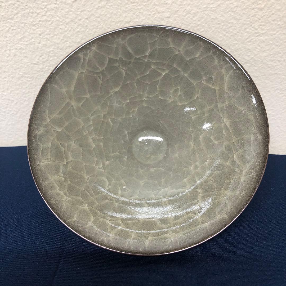 鈴木三成 作 青磁 貫入 茶碗 / 小鉢 銘あり 伝統工芸 日本陶芸展作家