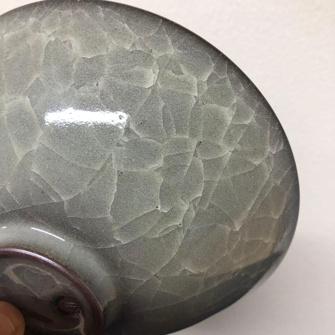 鈴木三成 作 青磁 貫入 茶碗 / 小鉢 銘あり 伝統工芸 日本陶芸展作家