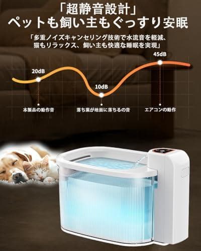 猫 水飲み器 自動給水器 ピュアクリスタル コードレス スマートセンサー搭載 2