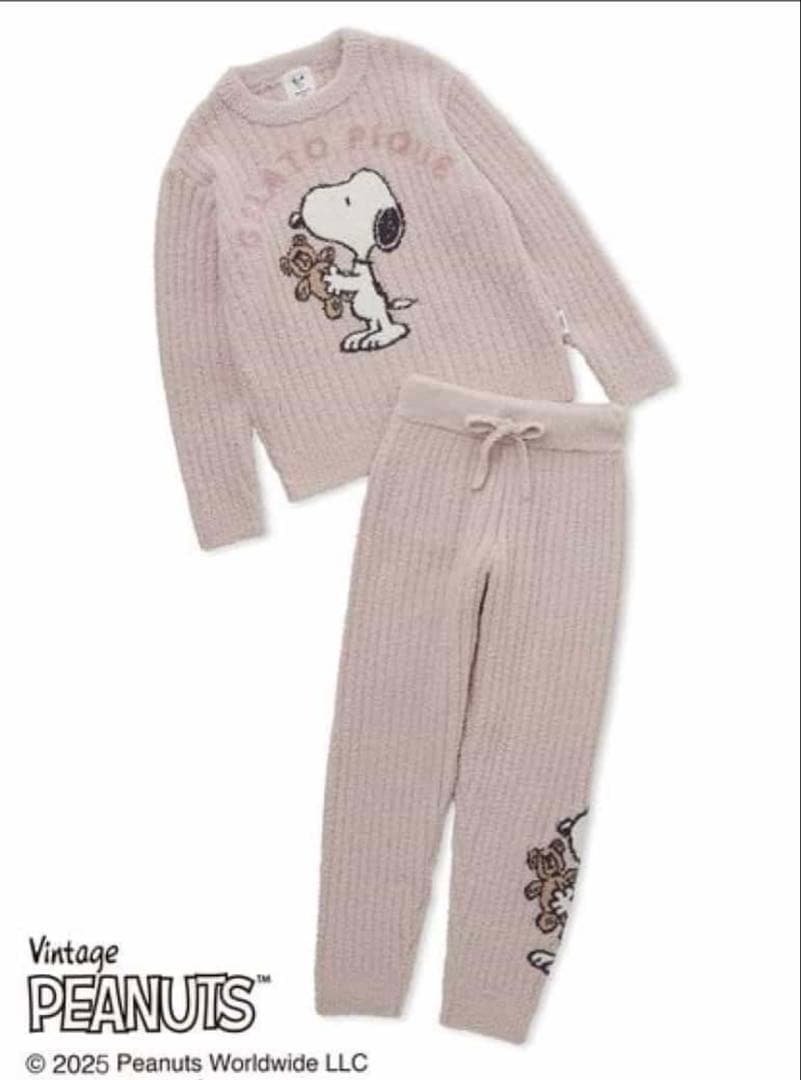 ジェラートピケ　スヌーピー　パジャマ　ピンク140cm