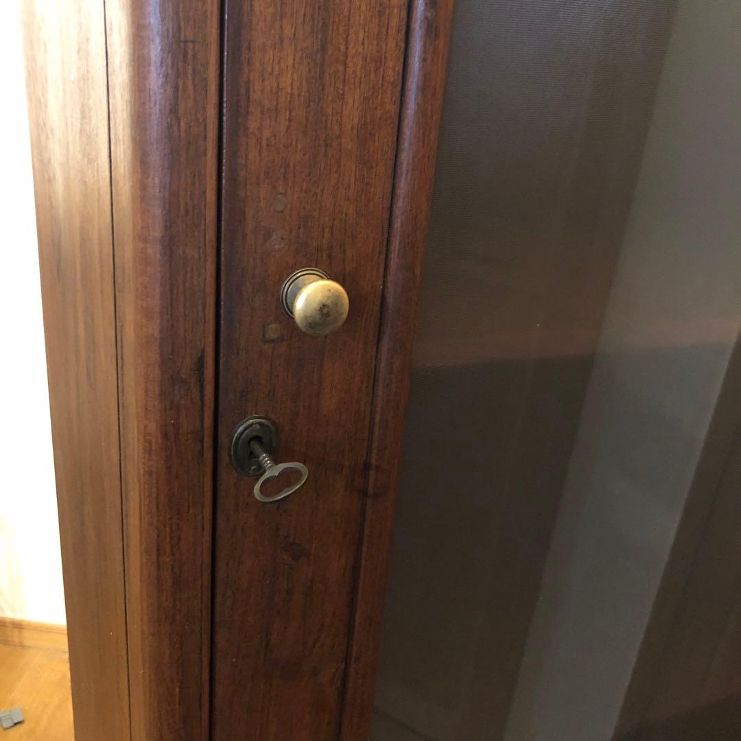 レトロ オーク材 本箱 食器棚 書庫 戸棚 収納 キャビネット