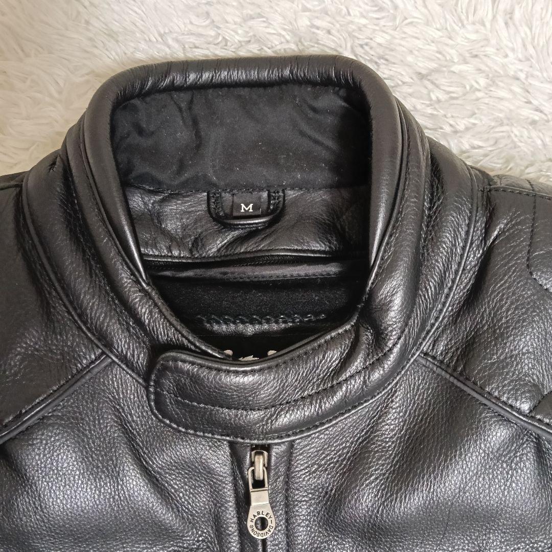 【美品】✨ハーレーダビッドソン シングルライダースジャケット ドクロ