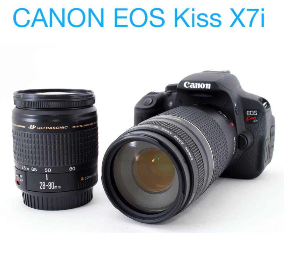 デジタル一眼レフカメラ/Canon kiss x7i標準&望遠ダブルレンズセット