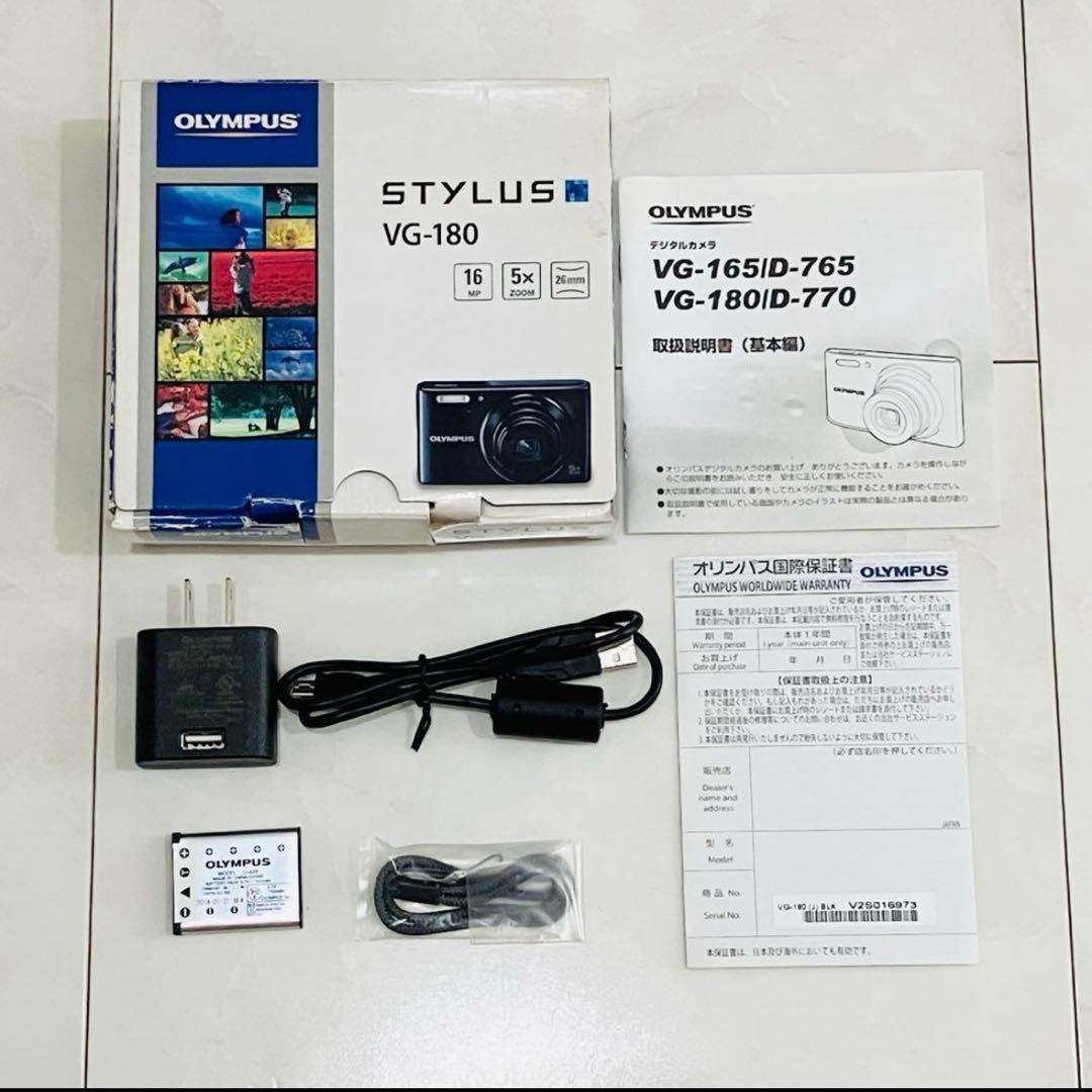 極美品 OLYMPUS STYLUS VGー180 ブラック 完品