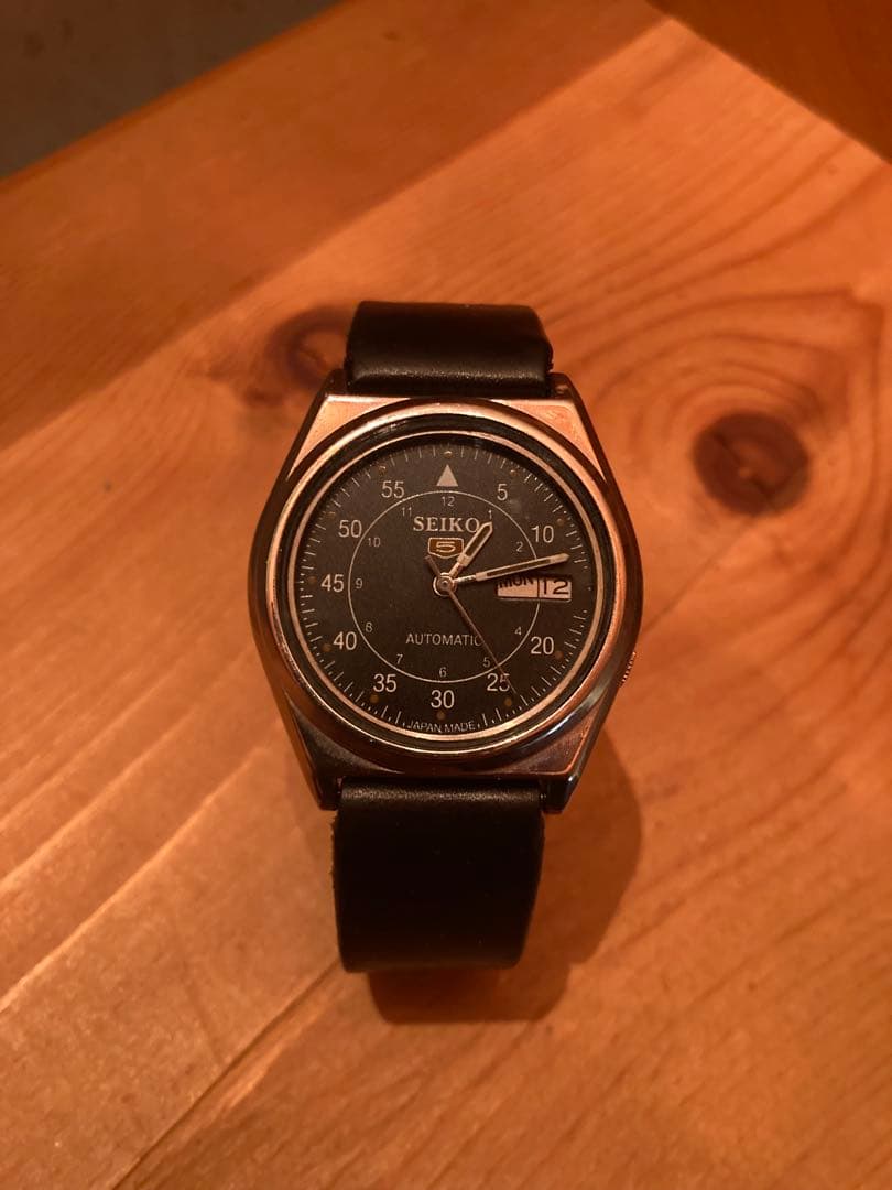 SEIKO 自動巻き時計 ブラックSEIKO5 セイコー5 デイデイト