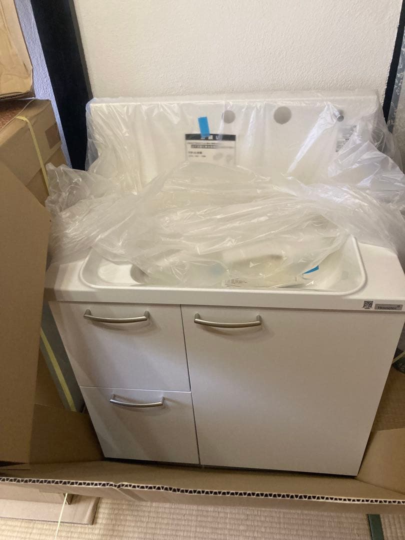 洗面化粧台　W750 3面鏡　シャワー水栓