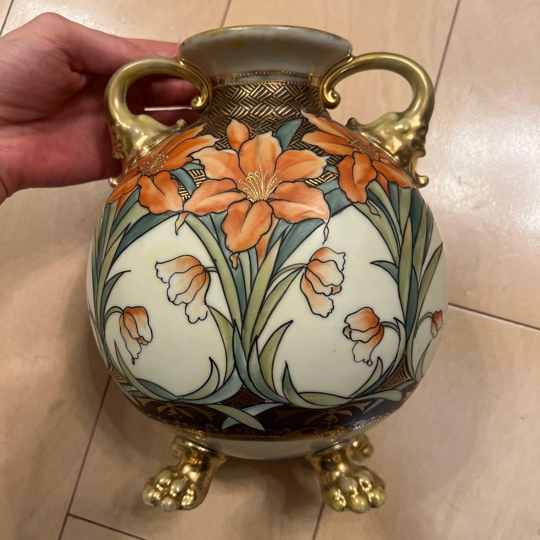 nippon noritake hand paintedもりあげ希少アンティーク