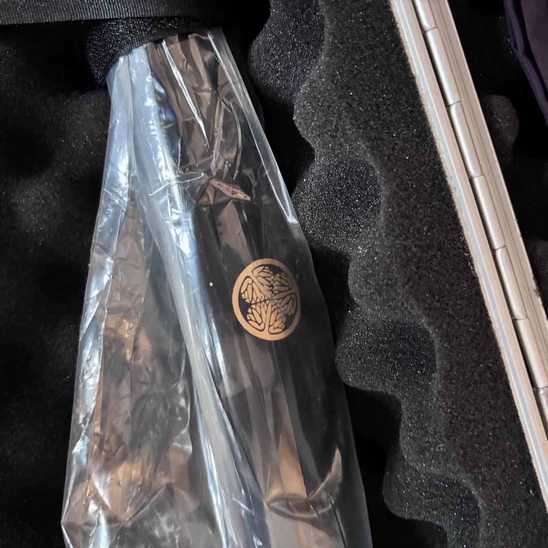 刀 レプリカ 徳川家 三葉葵 金色紋章付き 専用ケース付き 長刀 脇差 模造刀