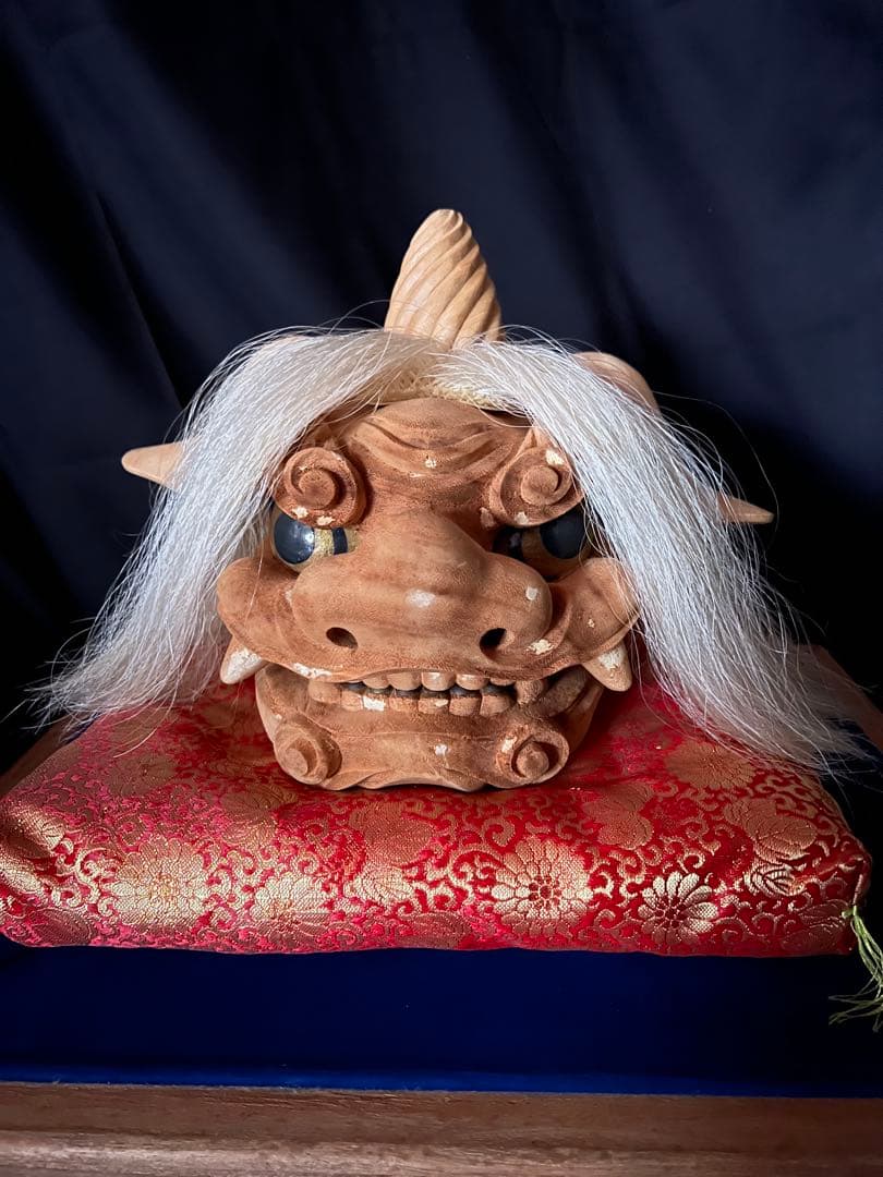 井波彫刻　大型獅子頭 富山県　今井幸太郎作　木彫り アンティーク 祭り 魔除け