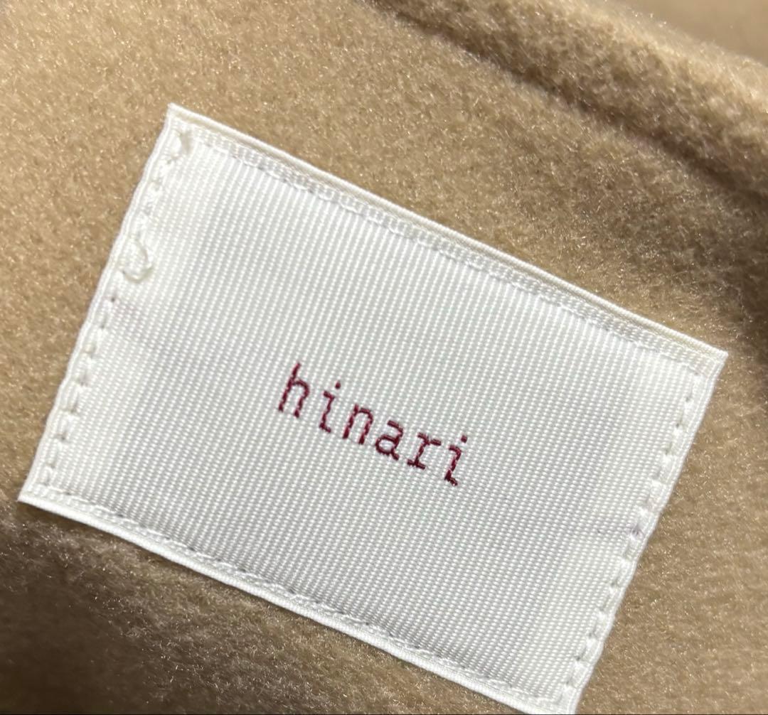 hinari ウェーブデザインミドルコート ベージュ