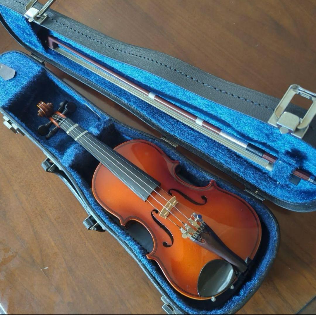 木製バイオリン F字孔 ケース付き 1/10 肩当て 松脂