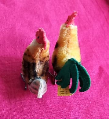 SteiffシュタイフRooster Henビンテージ※鶏おんどりめんどりペア