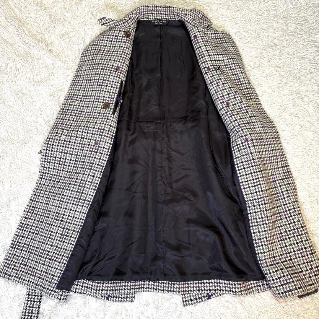 美品 ブラックレーベル ポールスミス ウール コート 千鳥格子 ベルト 40 L