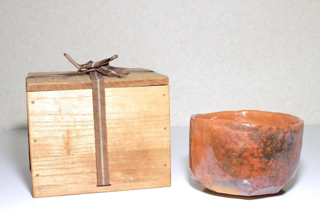 時代 萬古焼 赤楽茶碗