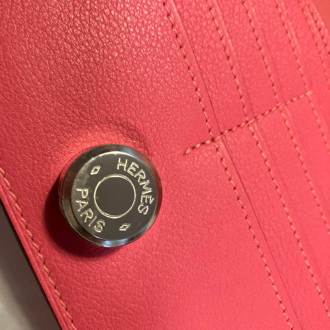 エルメス　ドゴンロング　長財布　ローズアザレア