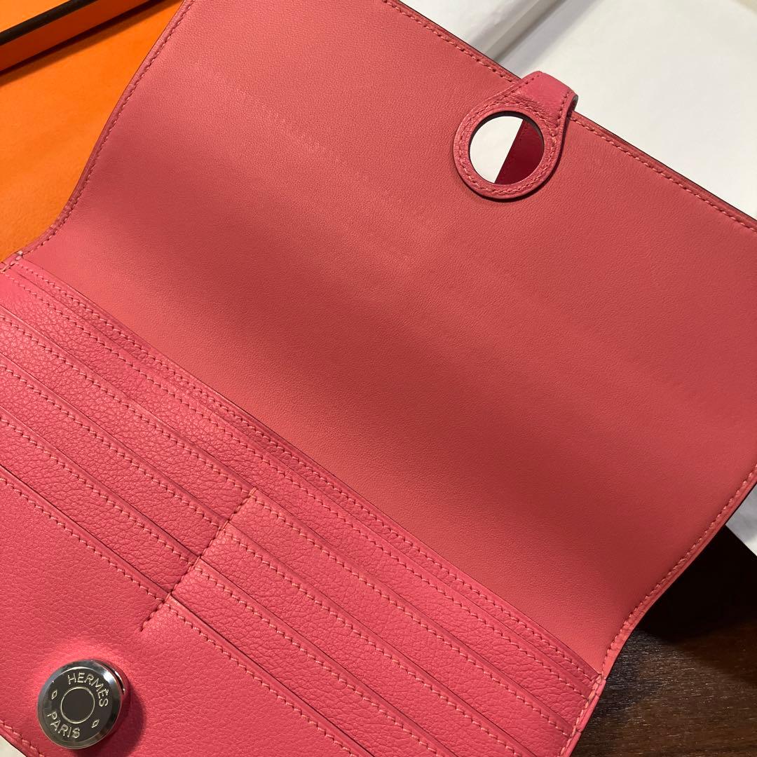 エルメス　ドゴンロング　長財布　ローズアザレア