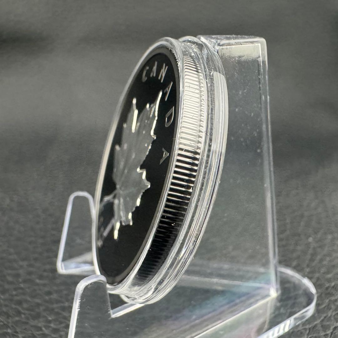 カナダ エレガントメイプルリーフ 銀貨 ブラックロジウム 艶消しプルーフ 保証書