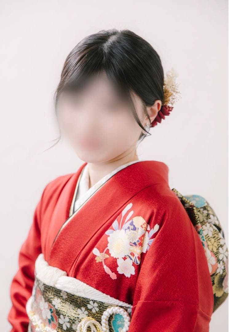 ⭐︎可愛い赤振袖フルセット⭐︎京都きもの友禅 金駒刺繍 古典柄 暈し染め 後撮り1回