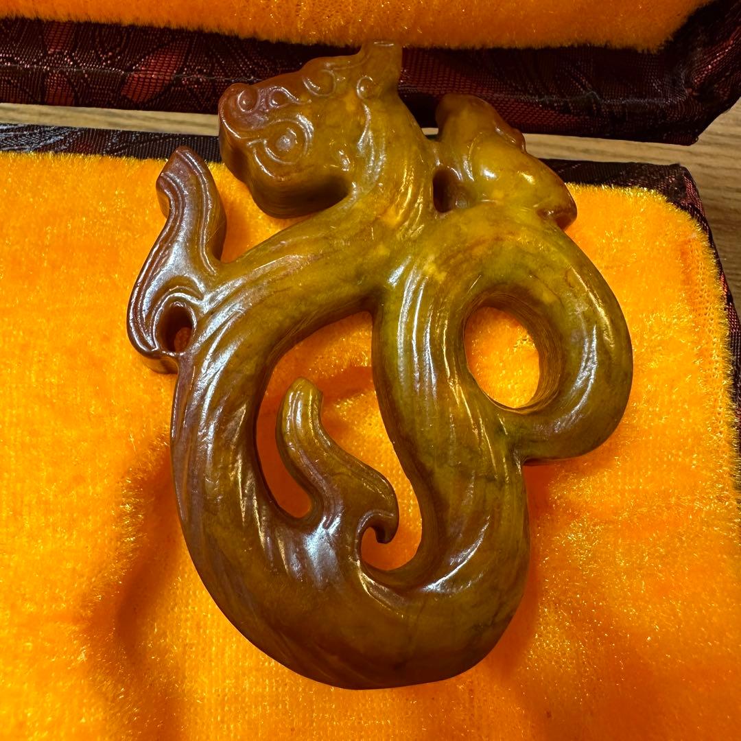 天然石彫刻　２点セット　収納箱付き