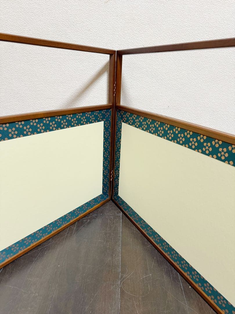 未使用 茶道具 利休梅 風炉先屏風 裏杉アジロ 上透かし 両面使い 元箱