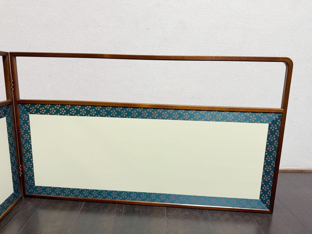 未使用 茶道具 利休梅 風炉先屏風 裏杉アジロ 上透かし 両面使い 元箱