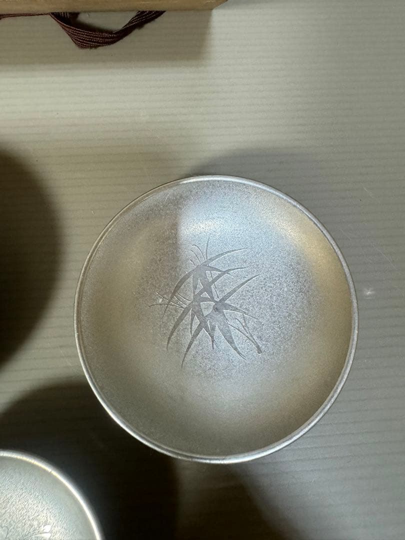 2254 錫製　本錫　御盃　3客