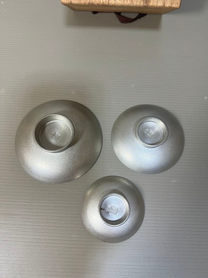 2254 錫製　本錫　御盃　3客