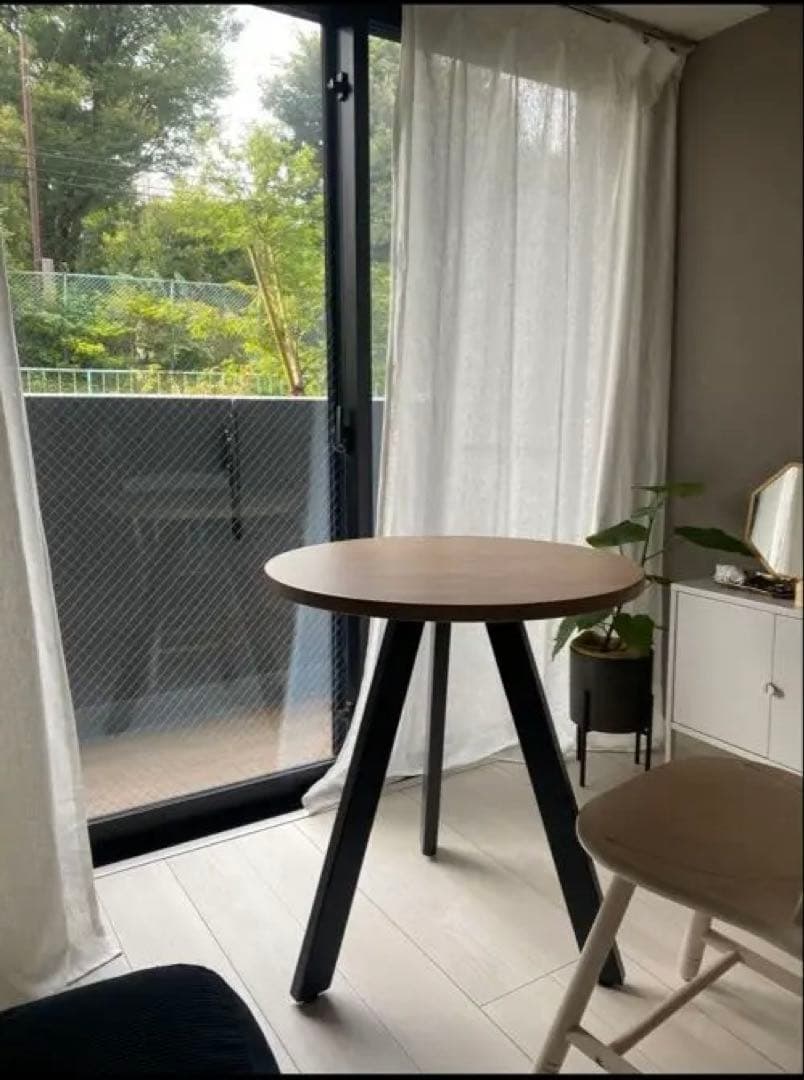 KANADEMONOカナデモノ カフェテーブル　ラバーウッド 円形木製