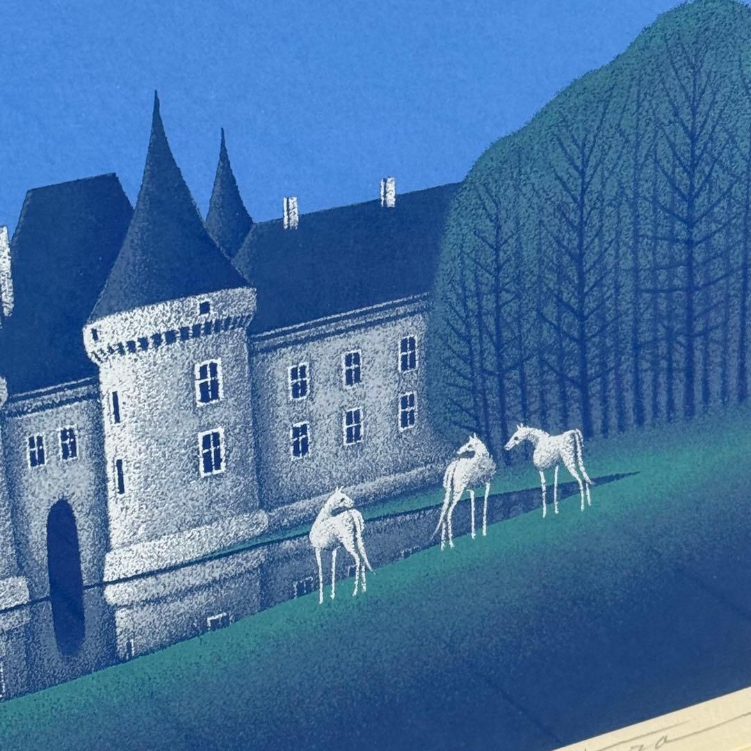 H110KZ17b 真作保証 松浦敬文 リトグラフ 33/200 水辺の城