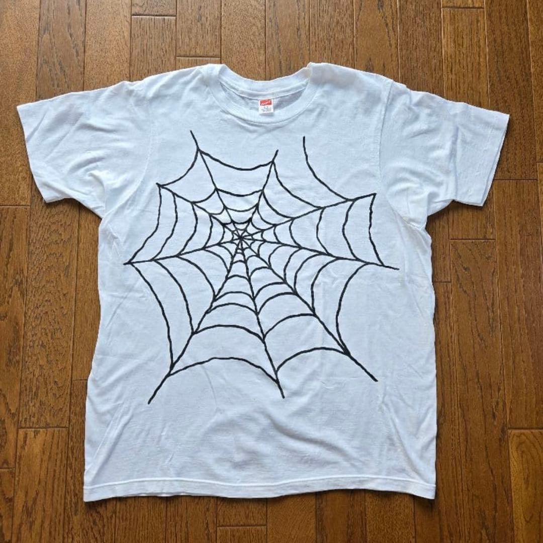 スペシャル80s USA製 スパイダーウェブ Tシャツ シングルステッチ　白レア