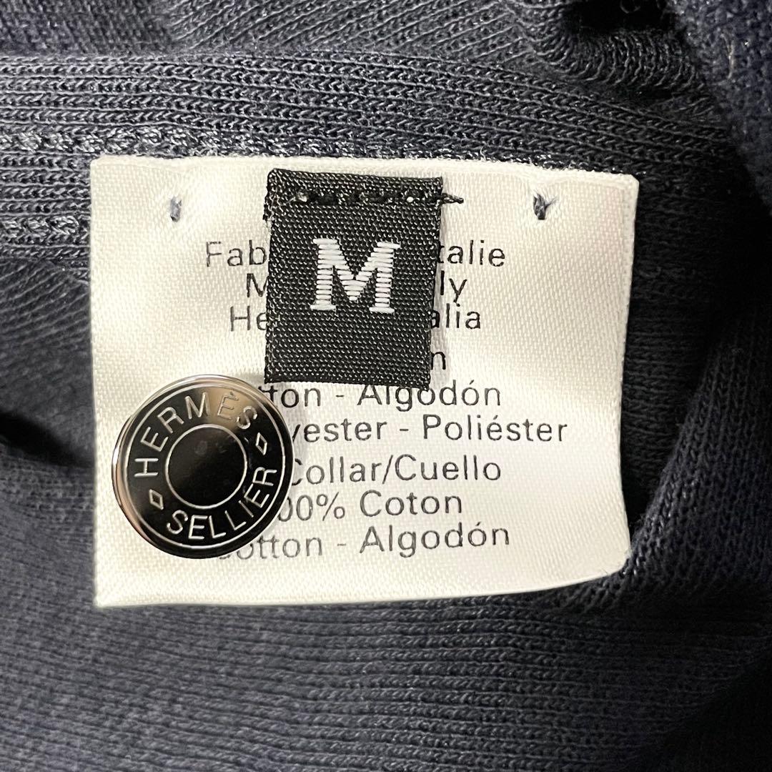 【試着のみ】エルメス セリエボタン ポロシャツ ネイビー オレンジ Mサイズ