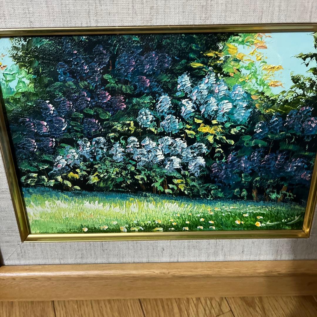 桜木稔　油彩画　ライラック