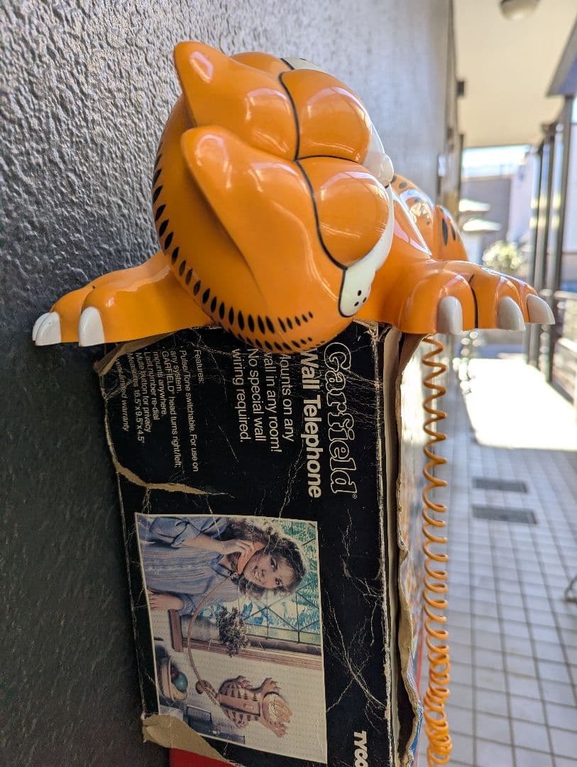 【ガーフィルド、超レア壁掛け電話機(ジャンク品)】1981 米国買付け 中古美品