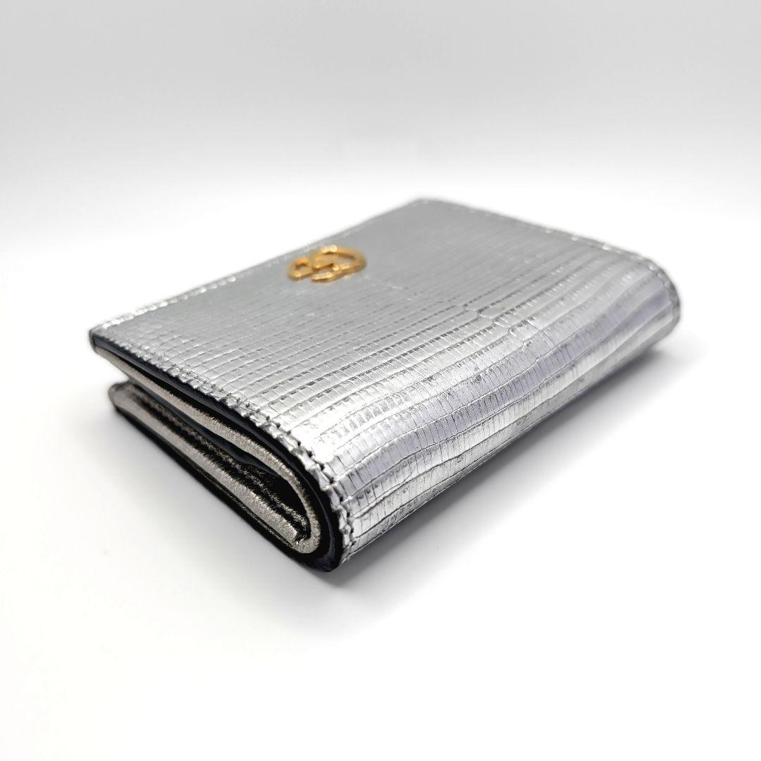 ✨️希少な新品!✨️グッチ　GGマーモント　リザード　シルバー　456126