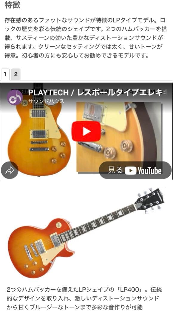 ほえサマ☆ Playtech ブラック エレキギター レスポールタイプ
