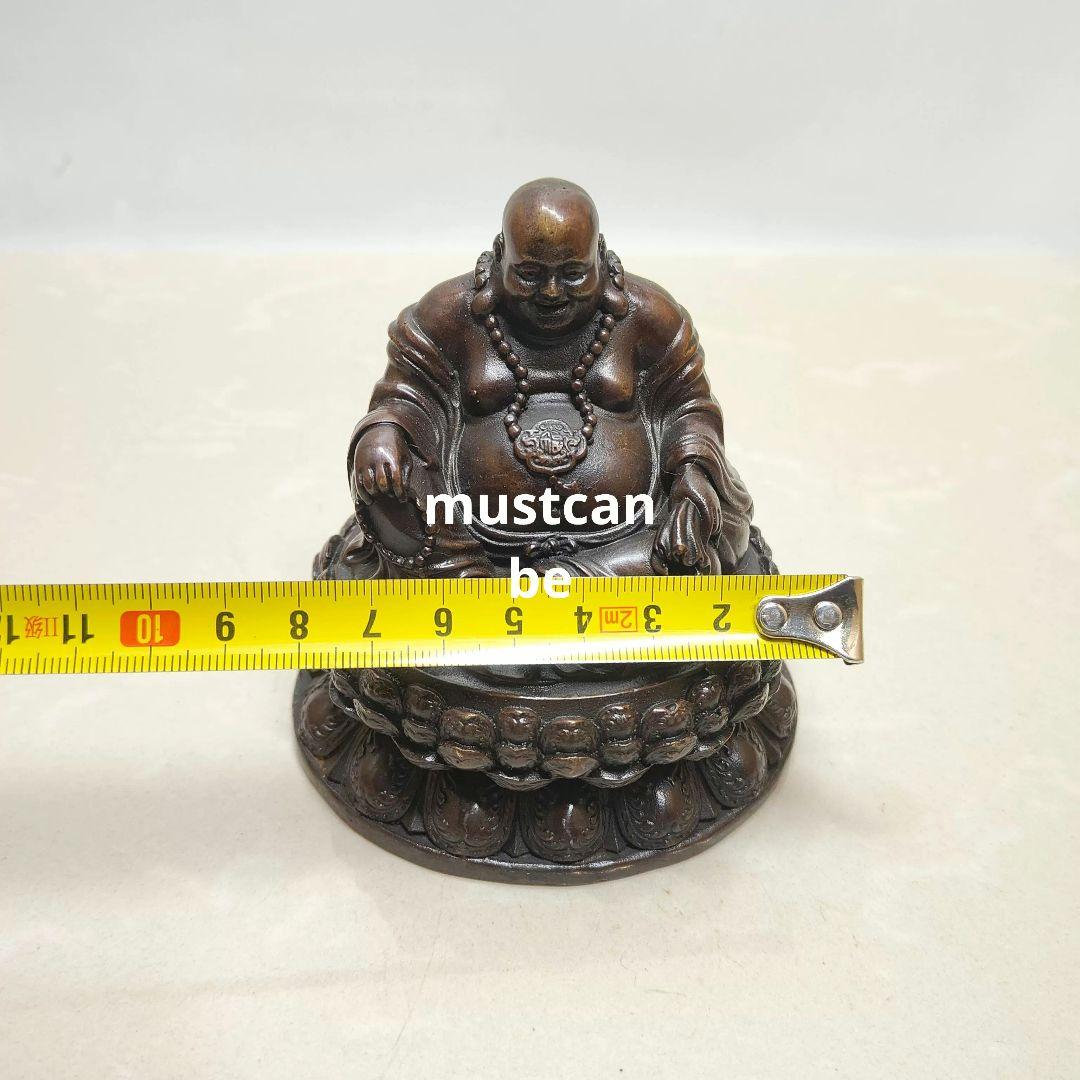 銅製 弥勒仏 車上仏像 招財 納福 工芸品 置物