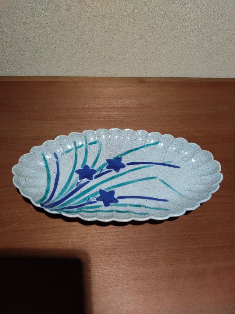 古清水 桔梗紋 輪花 長皿