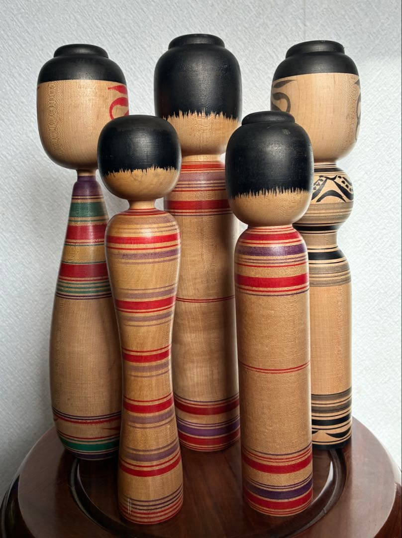 佐藤善ニ　津軽系　温湯　伝統こけし 5体セット